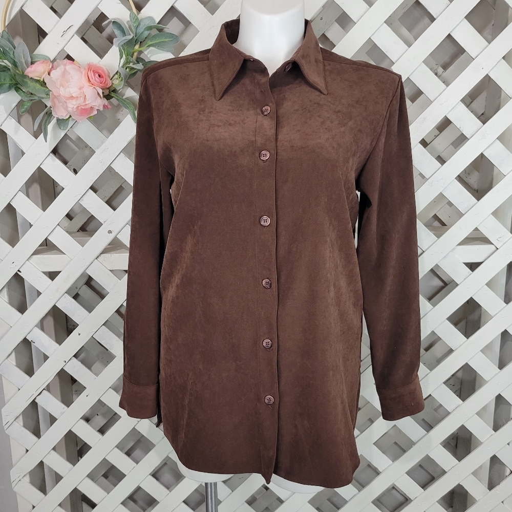 Real Comfort Vintage Brown Super Soft Button Up Size Large